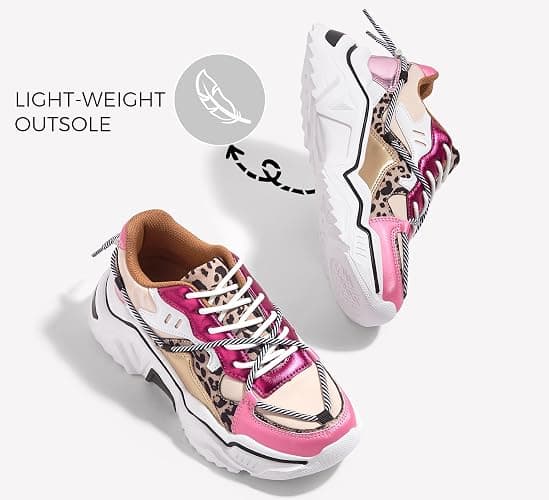 LUCKY STEP Women's Platform Colorful Fashion Sneakers Retro Colorblock Stylish Cute Chunky Dad Walking Shoes thumbnail 3