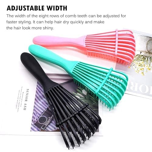 3 Pack Hair Detangler Brush for Afro America/African Textured 3a to 4c Kinky Wavy/Curly/Coily/Wet/Dry/Oil/Thick/Long Hair, Detangling Brush for Natural, Exfoliating Your Scalp for Beautiful thumbnail 4