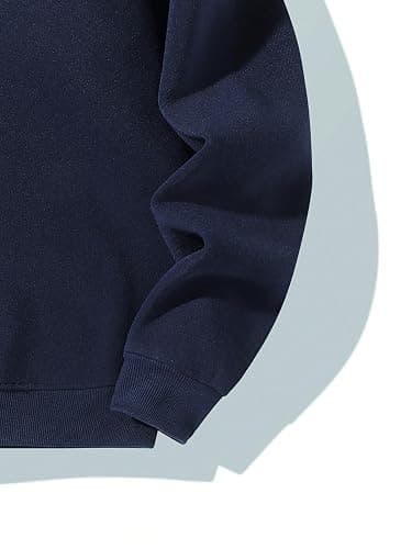 QJQ Men's Quarter Zip Up Hoodie Long Sleeve Drop Shoulder Fleece Sweatshirt Casual Pullover Hoodies Streetwear thumbnail 5