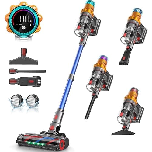 REBANIC S8 Cordless Vacuum Cleaner, 600W 48Kpa Up to 65mins Stick Vacuum Rechargeable, Wireless Lightweight Handheld Vacuum Cleaners for Home Pet Hair Carpet Hardwood Floor Car - Image 1