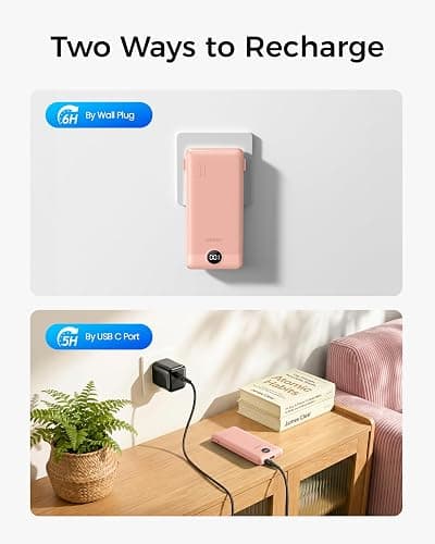 VEGER Portable Charger for iPhone, Power Bank Built in Cables and Wall Plug | 10000mAh,Ultra Slim&Compact,5 Outputs,LED Display,Power Bank for iPhone,Samsung,Travel Essentials for Camping Cruise Business thumbnail 5