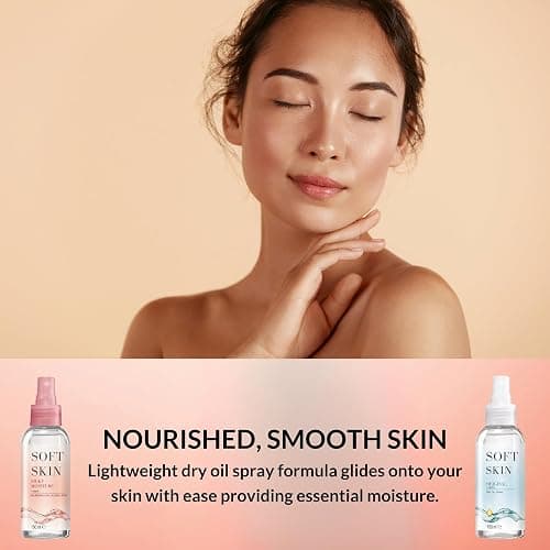 Soft Skin Jojoba and Silky Moisture Argan Dry Oil Spray - 5.28 Fl.oz, Body Oil After Shower, Pack of 2 (10.56 Fl.oz) thumbnail 2