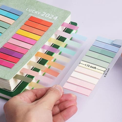 4200 Pcs Book Tabs for Annotating, Sticky Tabs Transparent Sticky Notes, Colorful Morandi Page Markers for Notebooks, Multi-Colored Writable and Repositionable Book Flags Strip thumbnail 2