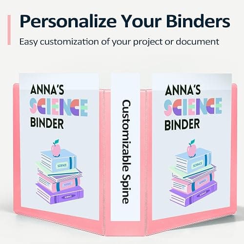Sooez BinderX Extra Durable 2 Inch 3-Ring Binder, Holds 520 Sheets of 8.5x11 Paper, Customizable View Cover with Inside Pockets, Heavy Duty Binder for School, Light Blue thumbnail 6