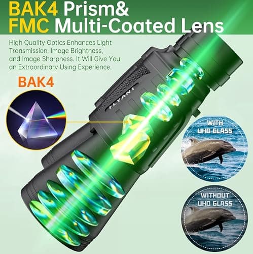 20x50 High Powered Binoculars for Adults, Waterproof Compact Binoculars with Low Light Vision for Bird Watching Hunting Camping Travel Cruise Hiking Sports Stargazing, Christmas Birthday Gifts for Men thumbnail 4