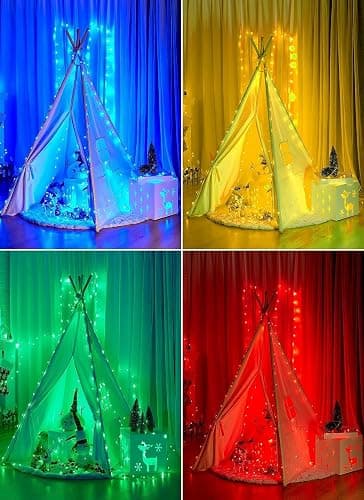 Minetom Color Changing Fairy String Lights - 33 ft 100 LED USB Silver Wire Lights with Remote and Timer, Starry Fairy Light for Bedroom Party Indoor Christmas Decoration, 16 Colors, Adapter Included thumbnail 5