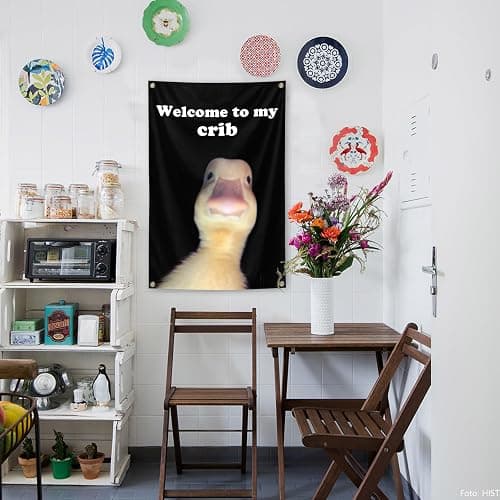 Welcome to My Crib Flag，2x3 Feet Tapestry Funny Poster Durable Man Cave Wall Flag with Brass Grommets room decor for bedroom Banner thumbnail 5