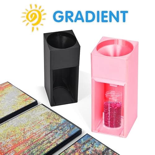 Diamond Painting Organizer - Portable Drill Funnel for Round Containers - Black thumbnail 4