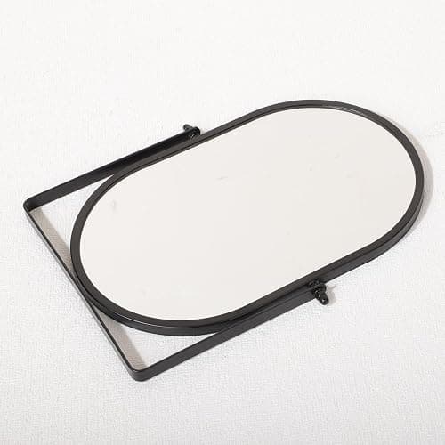 Numjeg Metal Stand Adjustable Makeup Vanity Mirror Portable Black Small Desktop Mirror with 180° Rotation Desk Mirrors for Dressing Room,Bedroom, Bathroom,Tabletop thumbnail 5