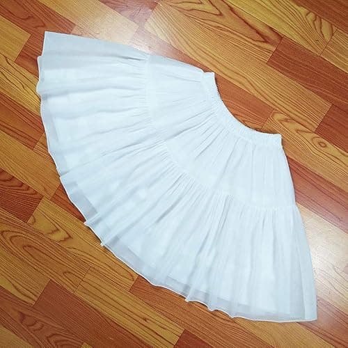 only y Jupon Vintage Petticoat für Hochzeit - Crinoline Unterrock für Damen und Mädchen Kurzer Stil - 2-Kreise 2-Lagen (Weiß) thumbnail 5