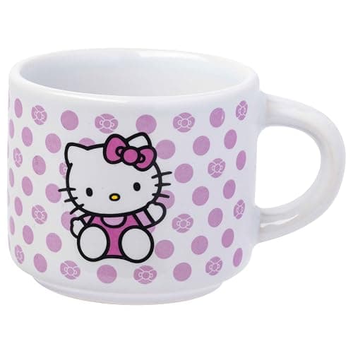 Silver Buffalo Sanrio Hello Kitty Polka Dots 4pc Stackable Ceramic Espresso Small Cup Set, 3 Ounces thumbnail 11