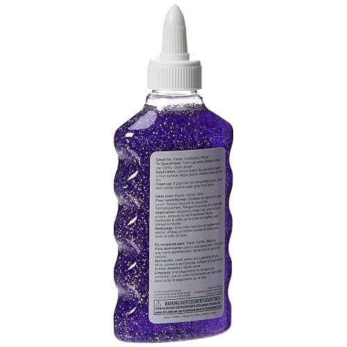 Amazon Basics Liquid Washable Glitter Glue for Making Slime, Art Crafts and School, Assorted Colors (Purple, Pink, Red, Blue), 6 oz Each, 4-Count thumbnail 3