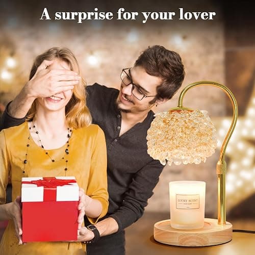 Hisummer Candle Warmer Lamp with Timer, Dimmable Candle Lamp Warmer with 312 K9 Crystals Adjustable Height Electric Candle Warmer for Women Gifts, Wax Warmer Lamp with 2 Bulbs for Jar Candles thumbnail 7