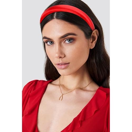 Amariver Red Headband for Women 1.2inch Satin Headbands Padded Head Bands DIY Plain Hair Band Fashion Red Hair Accessories for Women Girls thumbnail 3