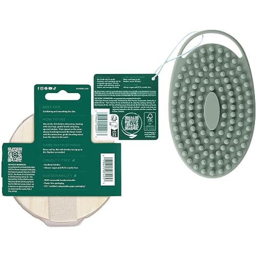 EcoTools Dry Body Brush for Circulation, Dead Skin Removal + Sage Green Silicone Body Scrubber & Massager for Exfoliating, Cleansing & Circulation, Self-Care Gifts thumbnail 9