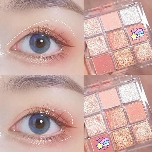 9 Farben Lidschatten Eyeshadow Palette Mit 3 Lidschattenpinsel Matte Glitter Eyeshadow Langlebiges Make Up Palette Wasserdichte Schminkpalette Lidschattenpalette Schminke Set Für Mädchen Und Frauen thumbnail 4