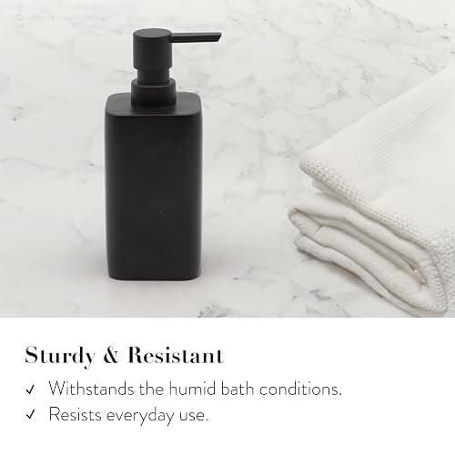 ZCCZ Matte Black Bathroom Accessory Sets, 4 Pieces Bathroom Accessories Complete Set Vanity Countertop Accessory Set, Includes Lotion Dispenser Soap Pump, Tumbler, Toothbrush Holder and Tray - Matte Black thumbnail 5