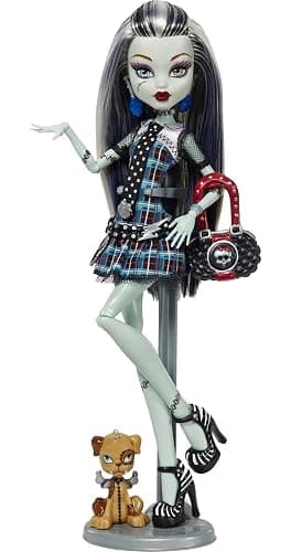Monster High Frankie Stein Reproduction Doll Wearing Original Fashion & Shoes with Pet, Display Stand & Accessories, 10-5-inch Collectible Toy - Image 1