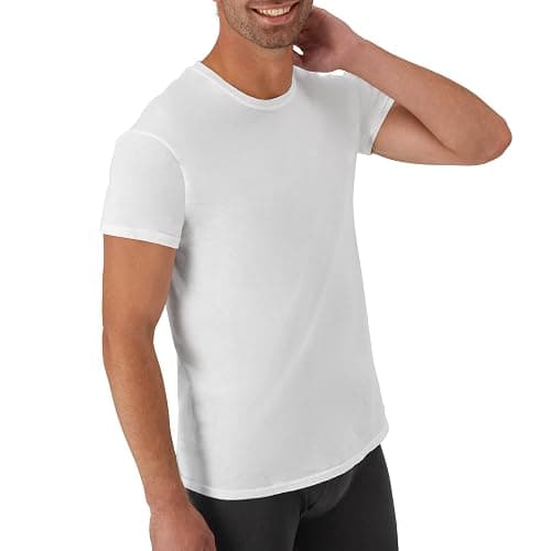 Hanes Men's Undershirt Packs, Stay-Tucked Soft Cotton Undershirts, Best Undershirts for Men, White/Black/Asstd Multipacks thumbnail 4