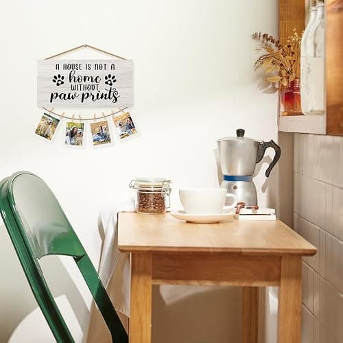 CGBHW Dog Gifts Picture Frame Photo Holder for Wall, Dog Mom Dad Lovers Owner Gifts for Women Men, Pet Lovers Gift, a House Is Not a Home Without Paw Prints Hanging Photo Display Wall Decor thumbnail 3