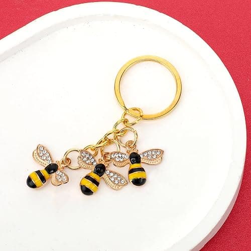 Xthrotsenk Bee Keychain Women Keychain Charms Honey Bee Keyrings Accessory Queen Cute Bee Gifts Key Chain Decor for Wallet Purse Handbags Backpack Accessories thumbnail 5