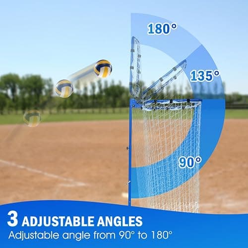 Winthai Volleyball Setter Training Net, Volleyball Training Equipment with 3 Angle and 8-10FT Height Adjustments Serve Trainer for Serving, Spiking & Setting Drills Indoor Outdoor Practice Target Net thumbnail 5