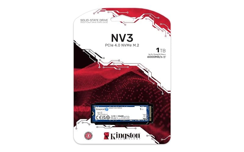 Kingston NV3 1TB M.2 2280 NVMe SSD | PCIe 4.0 Gen 4x4 | Up to 6000 MB/s | SNV3S/1000G thumbnail 3