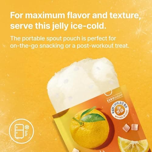 Sugarlolo Konjac Sweet Peach Jelly Snack - Vegan Jello with Zero Sugar | Only 4 Calories per Pouch | Low Calorie Korean Snacks5.29 Oz (150g) | 10 Pack thumbnail 5