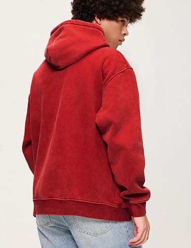 Aelfric Eden Hoodies Mens Acid Wash Hoodie Oversized Vintage Heavyweight Cotton Fleece Hooded Pullover Sweatshirt thumbnail 3