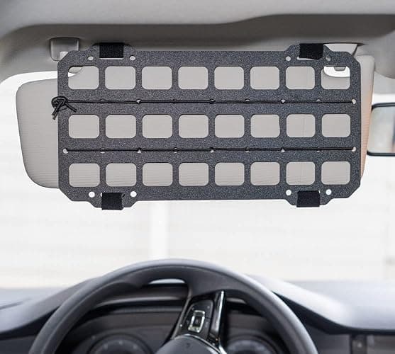 TACNEX Vehicle Rigid MOLLE Panel for Car Visor Organizer EDC Pouch Tool Holster Bag Holder Tactical Gear Rack Truck Equipment Mount Plate Modular Storage Shelf Auto Interior Accessories thumbnail 5