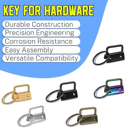 Uxney Key fob Hardware,30 PCS 1 Inch Key fob Keychain with Keychain Rings for Bag Webbing Wristlets Lanyards and Key Chain Making Hardware Supplies(Gold) thumbnail 4