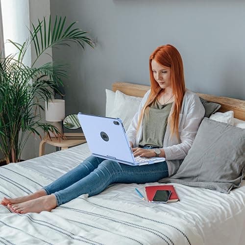 FUWANG Touch Keyboard Case for iPad (A16) 11th Generation 11 inch 2025&10th Gen 10.9 inch 2022, 360° Rotate for iPad 10th Generation Case with Keyboard, Backlit Keyboard Case with Pencil Holder, Blue thumbnail 8