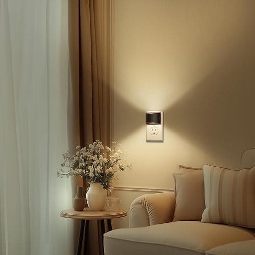 DORESshop LED Night Light[2 Pack], Night Lights Plug into Wall, 3 Level Brightness Adjustable Plug in Night Light, Dusk to Dawn Sensor, Nightlights for Adults, Bedroom, Bathroom, Hallway, 3000K thumbnail 7