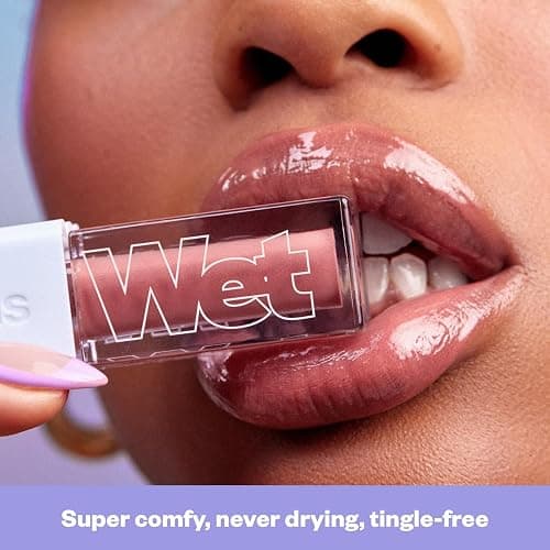 Kosas Wet Lip Oil Gloss - Hydrating Lip Plumping Treatment with Hyaluronic Acid & Peptides, Non-Sticky Finish (Unbuttoned) thumbnail 7