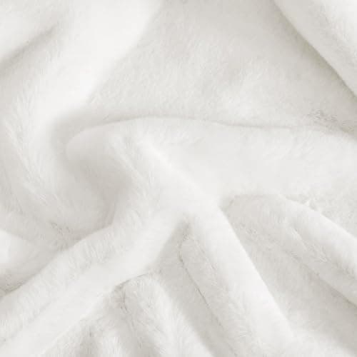 UGG Euphoria Plush Faux Fur Throw Blanket Medium Weight Reversible Luxury Soft Throw for Couch Bed or Chair Hypoallergenic Machine Washable Home Decor Fluffy Blanket, 127cm x 177cm, White Snow thumbnail 8