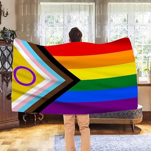 AhfuLife LGBTQ Flag 3x5 Ft, Large Pride Flag for Outside - Double Side with Brass Eyelets for LGBTQ Decor, Pride Day Party Wedding Decorations thumbnail 2