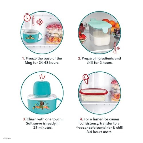 Disney Dash My Mug Ice Cream Maker - Makes Single Serving of Gelato, Frozen Yogurt, Sorbet & More - Easy to Clean & Use - Moana, 1 Bowl thumbnail 5