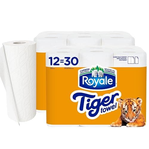 Royale Tiger Strong Paper Towel, 12 Equal 30 Rolls, 123 Sheets per Roll - Image 1