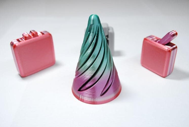 4-Pack 3D Printed Fidget Toy Set – Spiral Cone, Switch, Gear Box & Clicker | Stress Relief Desk Toys | Focus Fidgets for Office, Classroom, and Home thumbnail 3