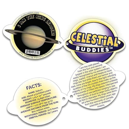 Celestial Buddies Saturn Buddy | 10" Soft Stuffed Plush, Embroidered Features, Fun Planet Facts Tag for Kids – STEM Learning, Educational Gift, Classroom & Homeschool Science Space Astronomy | 0+ thumbnail 6