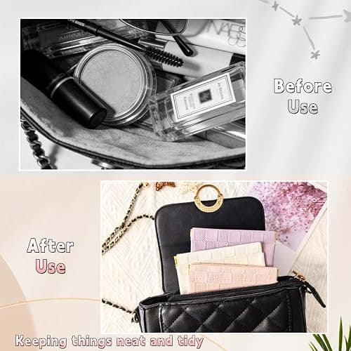 FeciFeco Small Makeup Bag for Purse, Pencil Case, Mini Cosmetic Bags for Women, Coin Purse Organizer, Lipstick Cosmetic Accessories Organizer, Small Travel Kit Storage Pouch (Multi-size-Black) thumbnail 4