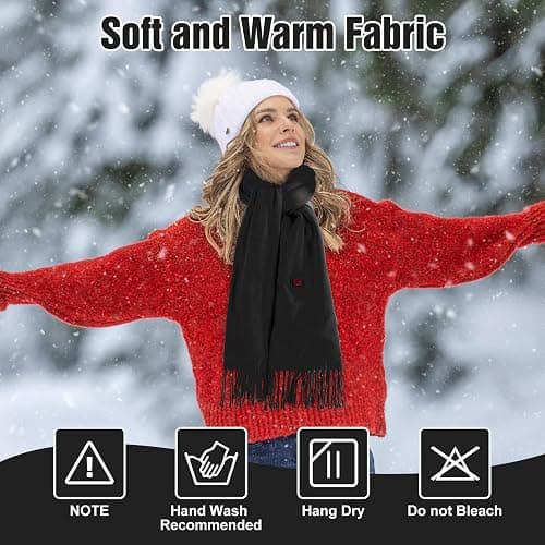 Electric Heated Scarf for Women Men, Neck Heating Pad, USB Powered Winter Scarf with 3 Heating Levels, Soft Neck Warmer for Pain Relief and Stiffness, Ideal Gift for Christmas thumbnail 5