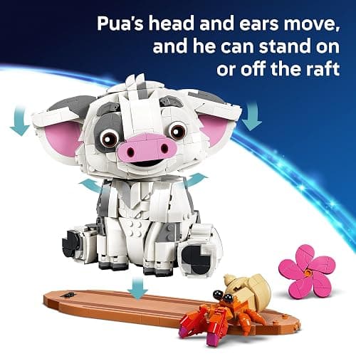 LEGO Disney Moana Pua 43292 | Building Toys for Girls & Boys, Ages 9+, Moana Displayable Toy for Bedroom & Desk, 885 pieces, Gift for Birthdays thumbnail 5