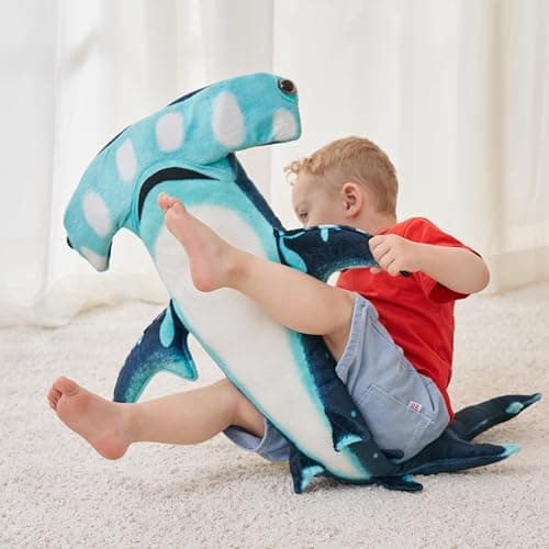 Beeyybuy 40 inch Hammerhead Shark Stuffed Animal - Giant Shark Plush Toy thumbnail 6