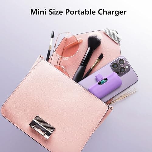 [2-Pack] Mini Portable Charger 5000mAh Power Bank,3A PD USB C Cell Phone Portable Power, LCD Display Battery Pack Compatible with iPhone 17/17 Air/16/16 pro/15/15 pro Max/Android/Samsung/Moto/LG etc thumbnail 7