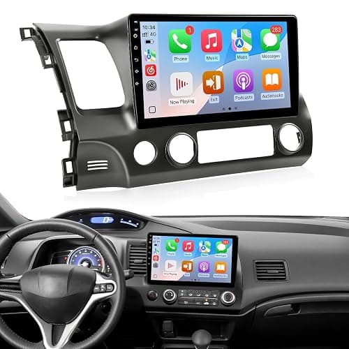 Upgrades Stereo for Honda Civic 2006-2011 Radio Wireless Apple Carplay Android Auto Leadfan 10.1" IPS Touchscreen for Honda Civic Radio Android Headunit Display GPS WiFi FM Mirrorlink Rear Camera SWC thumbnail 9