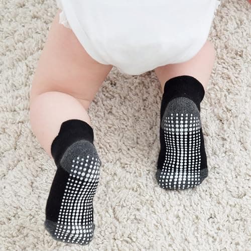 Zaples Baby Non Slip Grip Ankle Socks with Non Skid Soles for Infants Toddlers Kids Boys Girls thumbnail 6