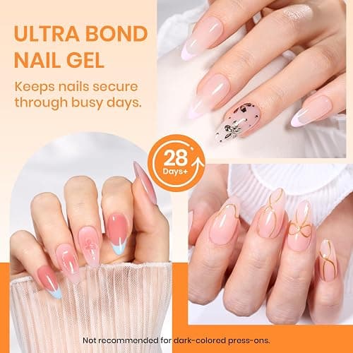 Beetles 2Pcs*20g Solid Nail Glue Gel, Tipex Soft Nail Tips Glue | Super Strong for Acrylic Nails Extension Fake Nails Clear Press On Nails, U V Light Required thumbnail 2