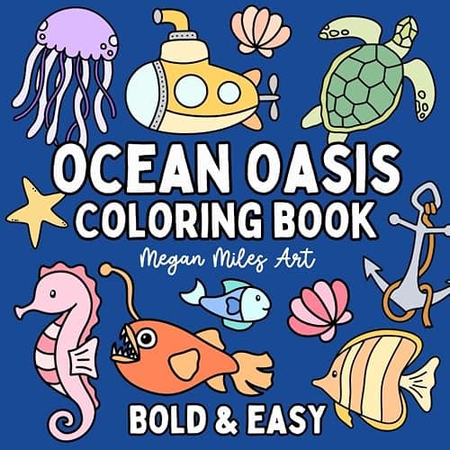 Ocean Oasis Coloring Book: Bold & Easy Designs for Adults and Kids (Bold & Easy Coloring Books) - Image 1