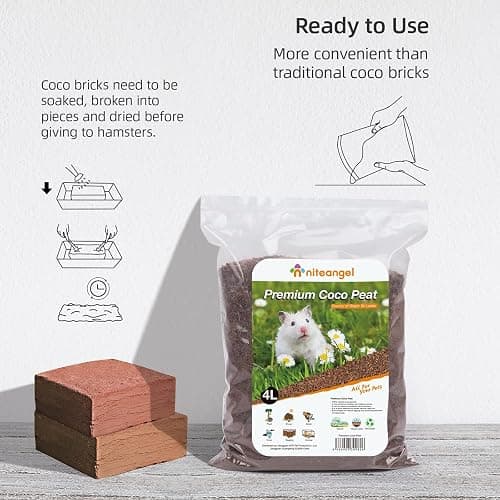 Niteangel Natural Coco/Cork Hamster Bedding Pet Litter for Dwarf Syrian Hamsters, Gerbils, mices, Degus or Other Small Animal (Coco Peat) thumbnail 5